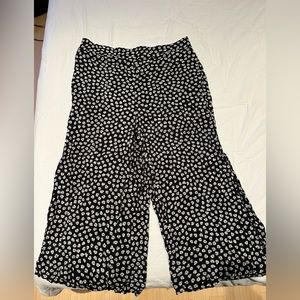 NWT Madewell Crepe Floral Navy Wide Leg Pants